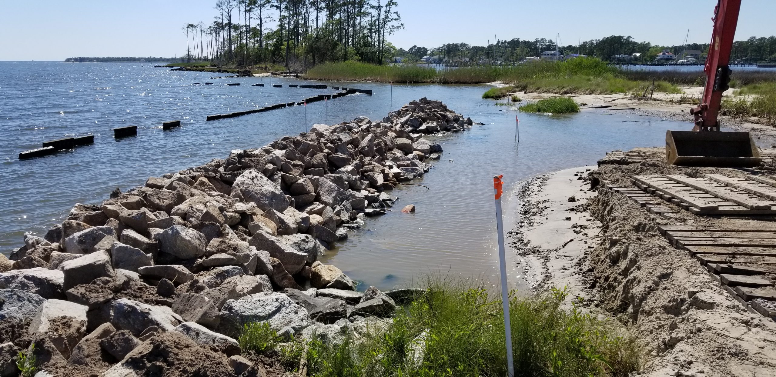  Living Shoreline Construction Begins At Oriental s Whittaker Pointe 