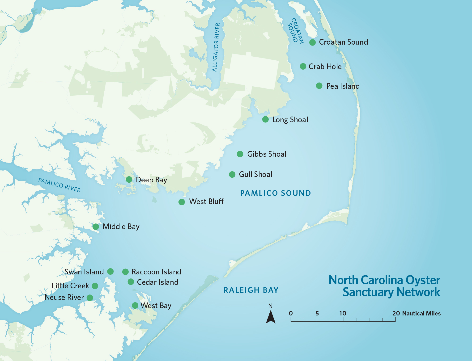 Oyster Sanctuary Map | North Carolina Coastal Federation